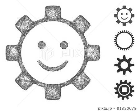 Linear Gear Smile Smiley Vector Mesh Linear Gear Smile Smiley Vector Mesh 81350678