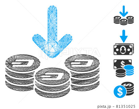 Net Dash Coins Income Vector Mesh 81351025