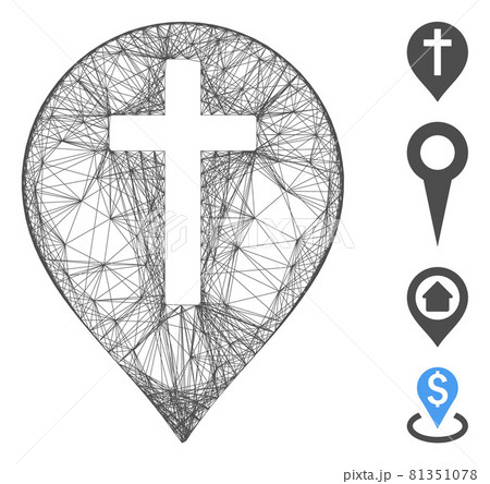 Linear Christian Cross Marker Vector Mesh Linear Christian Cross Marker Vector Mesh 81351078