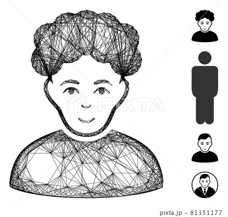 Hatched Brunet Man Vector Mesh 81351177
