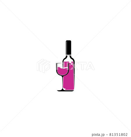 Wine icon logo design vector Wine icon logo design vector 81351802