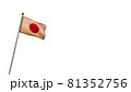 銅色に輝く日本の国旗日の丸2  透過性のあるPNG写真 81352756