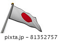 銀色に輝く日本の国旗日の丸5  透過性のあるPNG写真 81352757