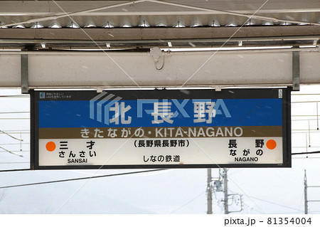 北しなの線 北長野駅(駅名標) 北しなの線 北長野駅(駅名標) 81354004