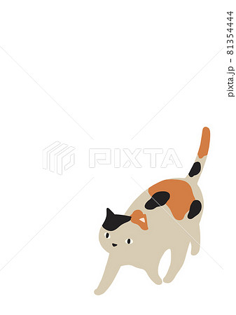 歩く猫のイラスト ミケ猫のイラスト素材