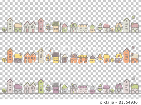 秋の住宅街風景フレーム 81354930