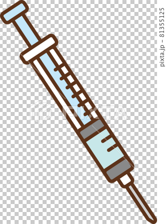 Diagonal illustration of a syringe with contents Diagonal illustration of a syringe with contents 81355125