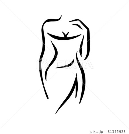 Line woman body silhouette in style Royalty Free Vector