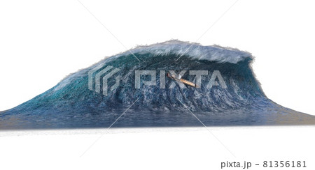 Tsunami wave apocalyptic water view storm. 3D illustration isolated on white background Tsunami wave apocalyptic water view storm. 3D illustration isolated on white background 81356181