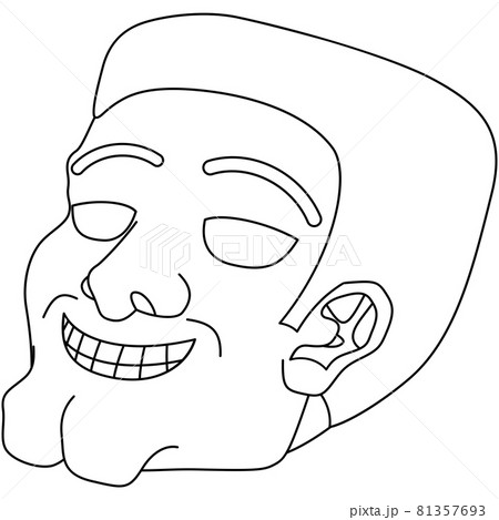 にやける怪しい男の顔のイラスト 透過 のイラスト素材