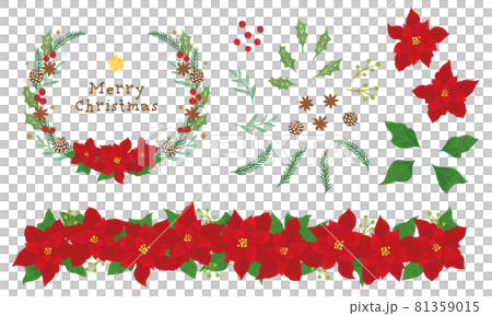 Christmas decoration set / poinsettia 81359015