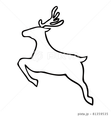 トナカイ 黒 クリスマスのイラスト素材 [81359535] - PIXTA