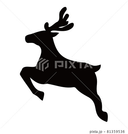 トナカイ 黒 クリスマスのイラスト素材 [81359536] - PIXTA
