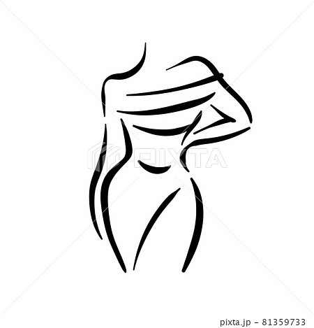 Female body silhouette line. Woman fashion art. - Stock Illustration  [81359733] - PIXTA