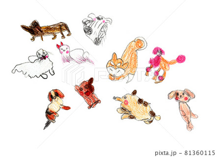 こどもが描いた犬の絵 81360115