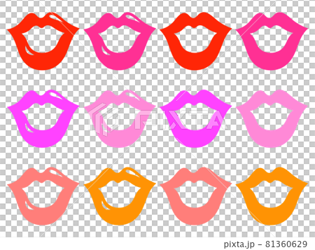 Flat kiss mark (lips) icon [open mouth ver.] 81360629