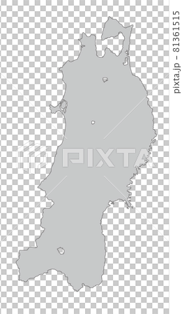 日本地方区分＿東北＿無地＿gry 81361515