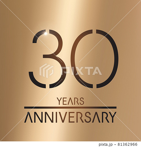 30 years anniversary vector icon, logo. Design element with golden number 81362966