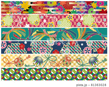 和柄の帯のイラスト素材