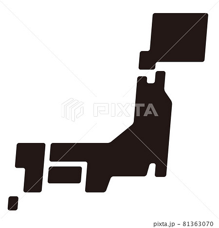 シンプルな日本地図のイラスト/白背景 81363070