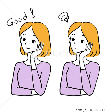 女性 困惑・解決のイラスト 女性 困惑・解決のイラスト 81363217