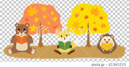 秋天讀書的動物們 81363233