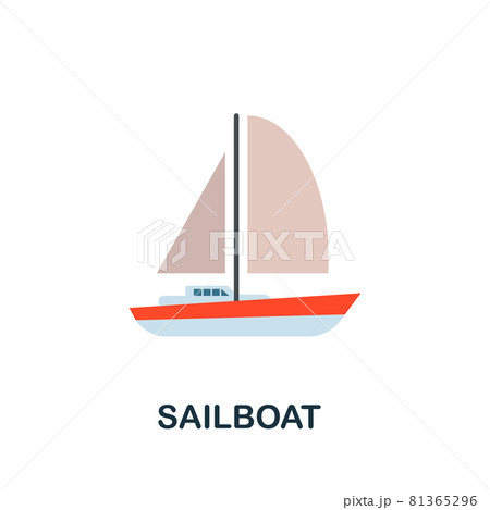 Sailboat icon. Flat sign element from transport collection. Creative Sailboat icon for web design, templates, infographics and more 81365296