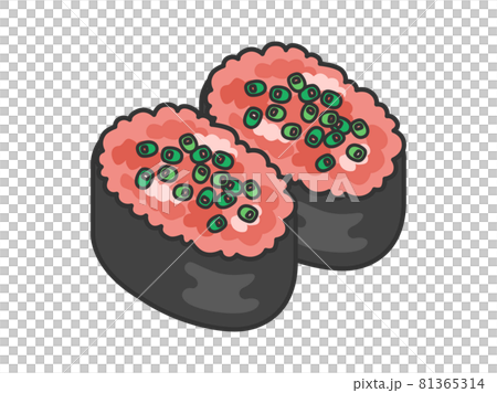 Illustration of Negitoro-rolled sushi Illustration of Negitoro-rolled sushi 81365314