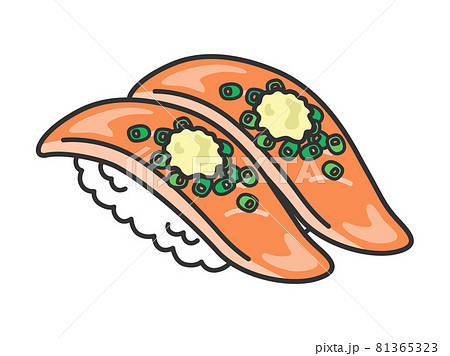 サーモンの寿司のイラスト サーモンの寿司のイラスト 81365323