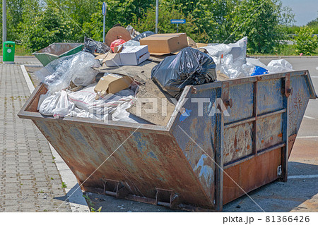 Overloaded Skip Container 81366426