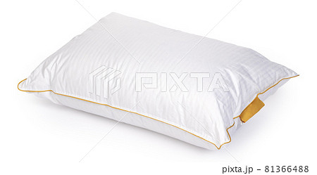 New pillow in packaging isolated on white background 81366488