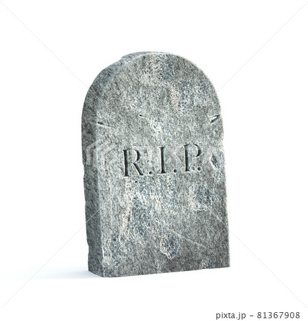 Gravestone on white background, tombstone with RIP inscription on it, 3d rendering Gravestone on white background, tombstone with RIP inscription on it, 3d rendering 81367908