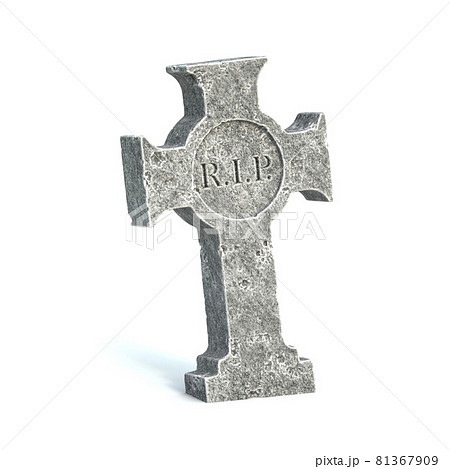 Gravestone on white background, tombstone with RIP inscription on it, 3d rendering Gravestone on white background, tombstone with RIP inscription on it, 3d rendering 81367909