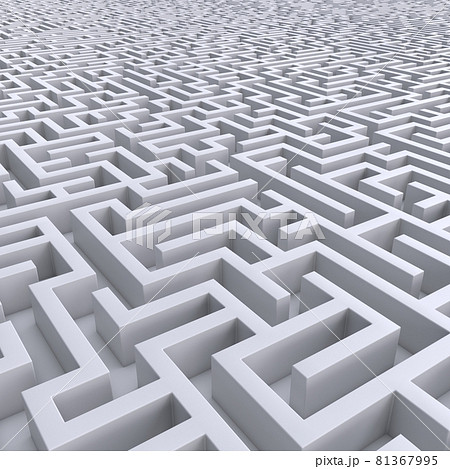 Endless maze concept, labyrinth background 3d rendering 81367995