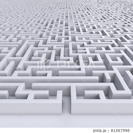 Endless maze concept, labyrinth background 3d rendering 81367996