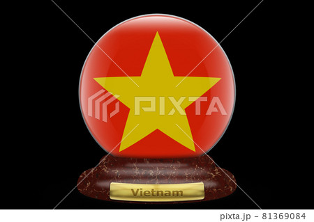 3D Flag of Vietnam on snow globe 81369084