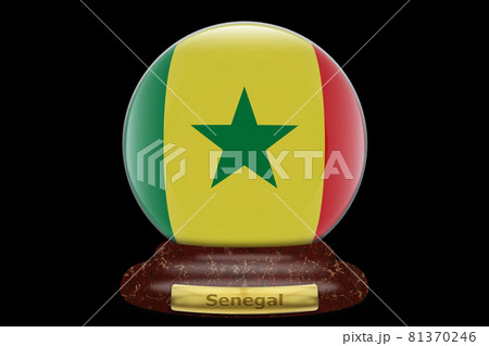 3D Flag of Senegal on snow globe 81370246