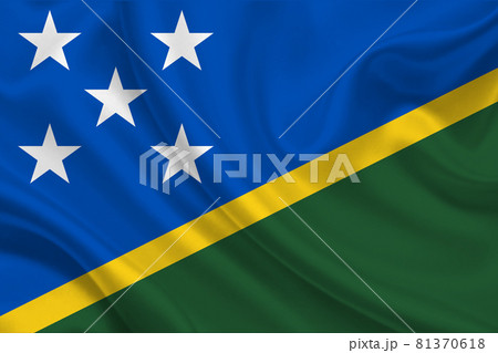 3D Flag of Solomon Islands on fabric 81370618
