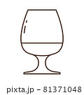 Alcohol drink glass vector icon. Glass for cognac or whiskey isolated on white background. Vector illustration. 81371048