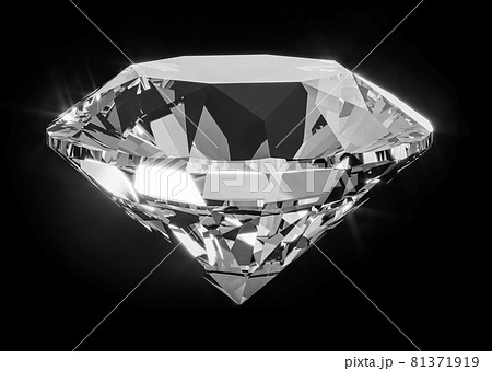 Beautiful 3D Rendered Shiny Diamond in Brilliant Cut on Black Background , Diamond Background Beautiful 3D Rendered Shiny Diamond in Brilliant Cut on Black Background , Diamond Background 81371919