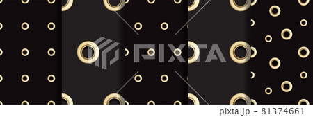 Golden Eyelet Seamless Patterns set. Repeat...のイラスト素材 [81374661] - PIXTA
