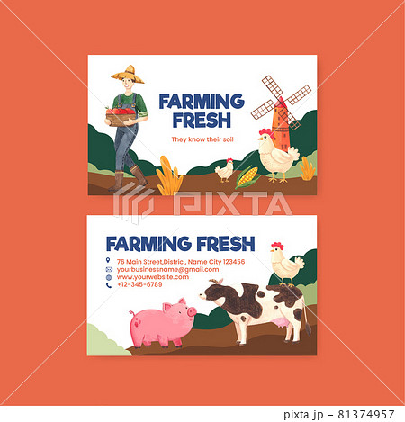 Name card template with national farmers day concept,watercolor style 81374957