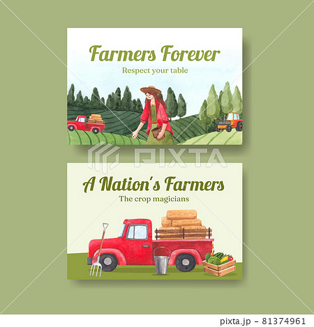 Facebook template with national farmers day concept,watercolor style 81374961