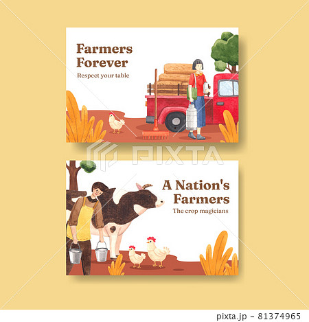 Facebook Template With National Farmers Day のイラスト素材