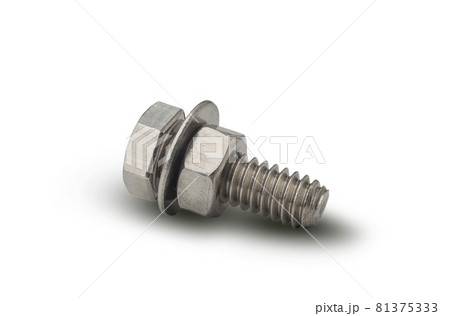nuts and bolts isolated on a white background with clipping path 81375333