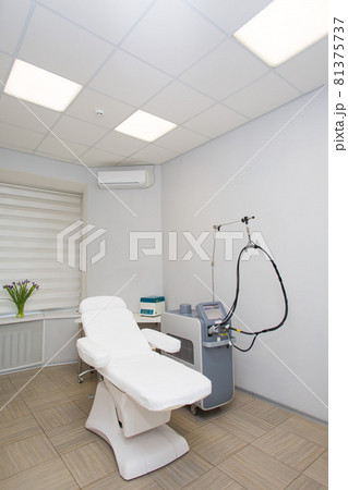 Laser epilation equipment in modern cosmetology clinic hair removal. 81375737
