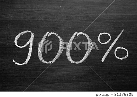 900-percent title written with a chalk on the blackboard 900-percent title written with a chalk on the blackboard 81376309