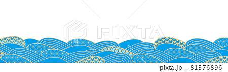 波のイラスト背景 81376896