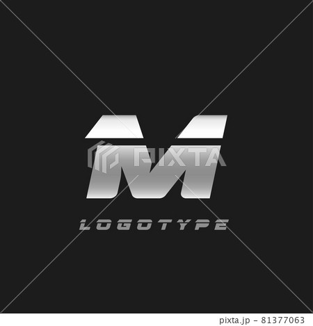 Blade silver letter M, bold italic cropped monogram. Aluminium iron metallic vector emblem for auto repair shop or automotive and race service modern logo. Blade silver letter M, bold italic cropped monogram. Aluminium iron metallic vector emblem for auto repair shop or automotive and race service modern logo. 81377063