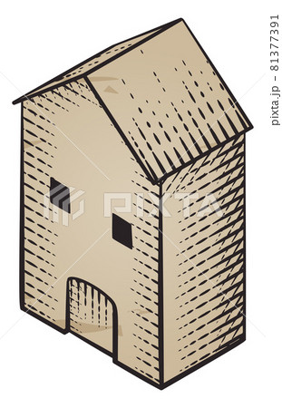 Medieval Building Map Icon Vintage Illustration Medieval Building Map Icon Vintage Illustration 81377391